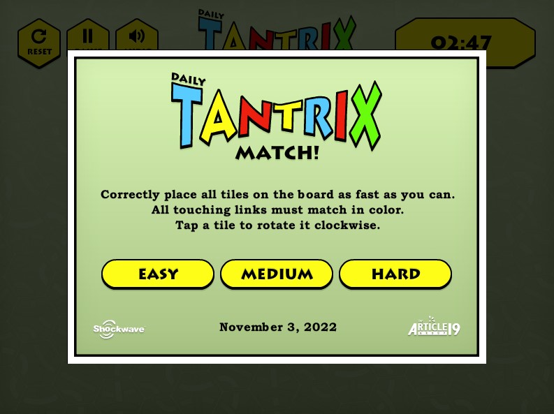 Daily Tantrix Match